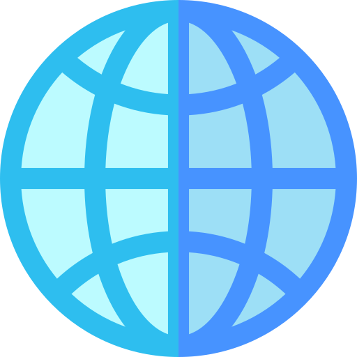 siatka światowa Basic Straight Flat ikona