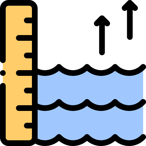 해수면 Detailed Rounded Lineal color icon