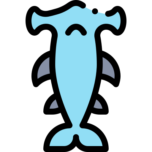 hamerhaai vis Detailed Rounded Lineal color icoon