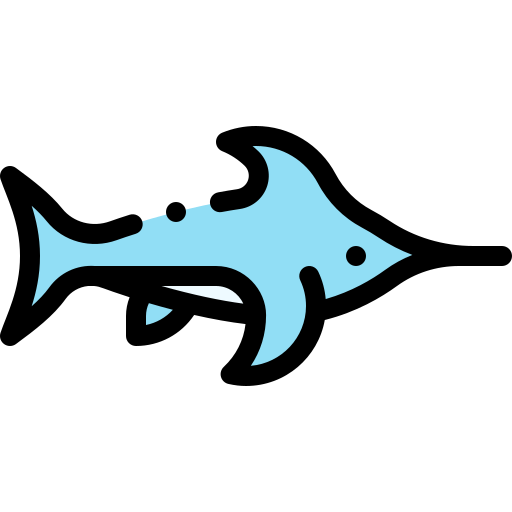 Swordfish Detailed Rounded Lineal color icon