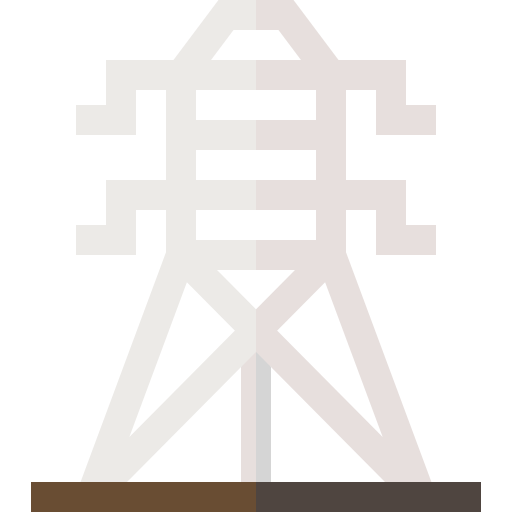Electric tower Basic Straight Flat icon