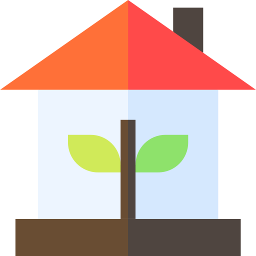 zielony dom Basic Straight Flat ikona
