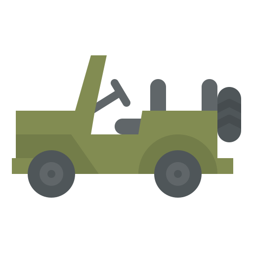 militaire jeep Iconixar Flat icoon