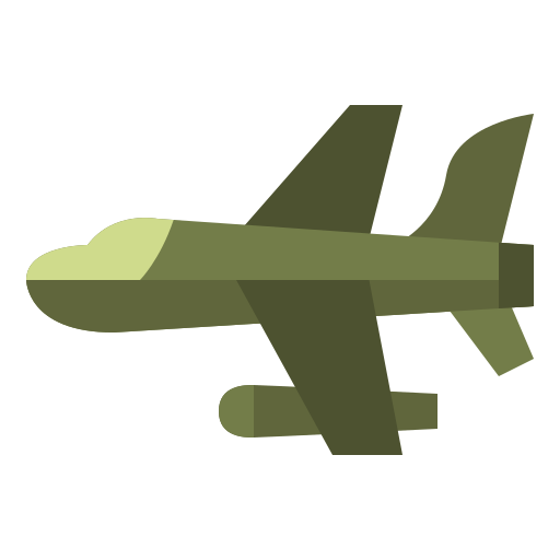 militair vliegtuig Iconixar Flat icoon
