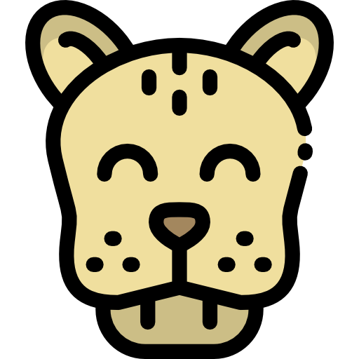 Cheetah Detailed Rounded Lineal color icon