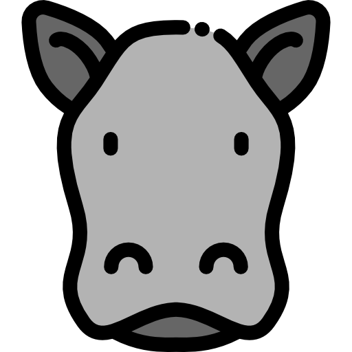 hipopotam Detailed Rounded Lineal color ikona
