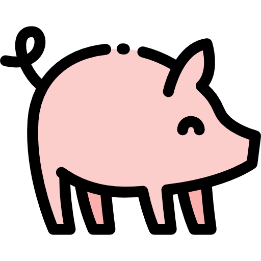 Pig Detailed Rounded Lineal color icon