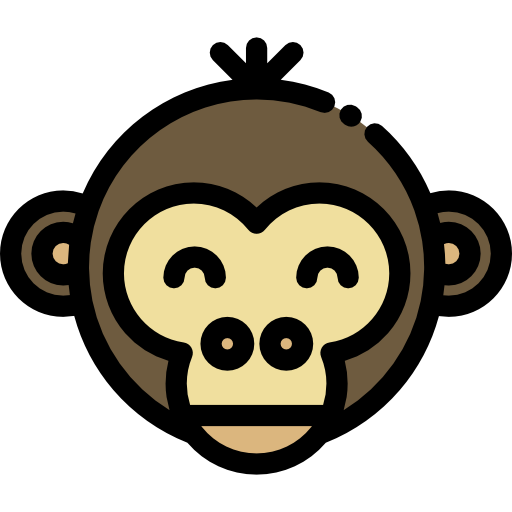 małpa Detailed Rounded Lineal color ikona