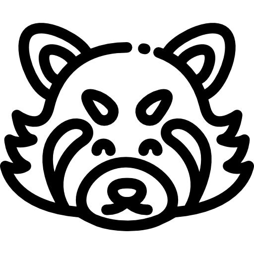 czerwona panda Detailed Rounded Lineal ikona