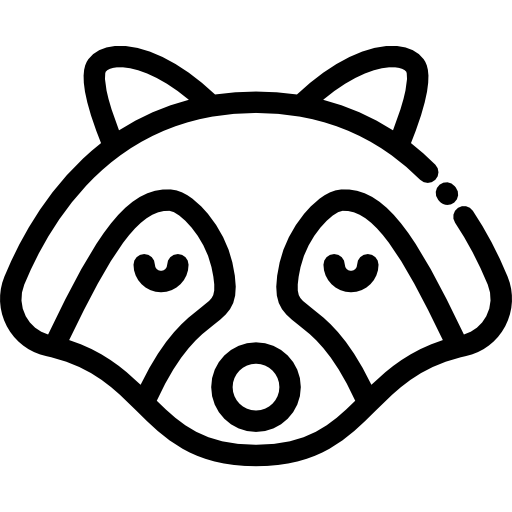 アライグマ Detailed Rounded Lineal icon