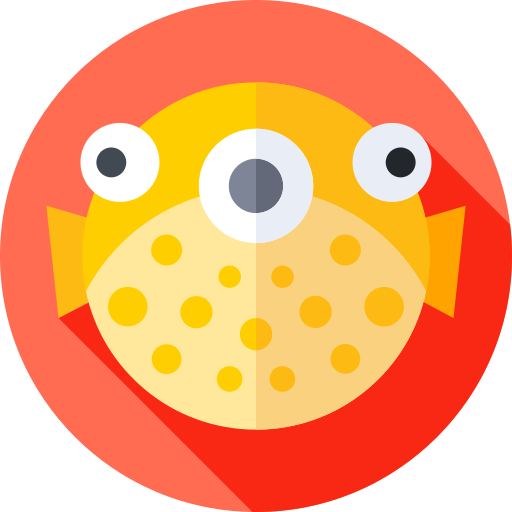 Puffer fish Flat Circular Flat icon