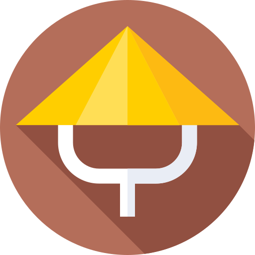 Bamboo hat Flat Circular Flat icon