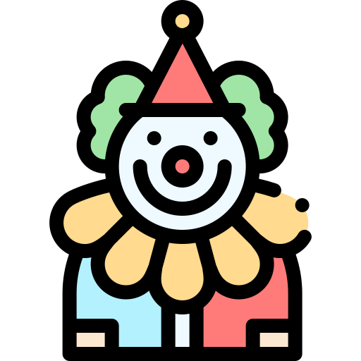 clown Detailed Rounded Lineal color icoon