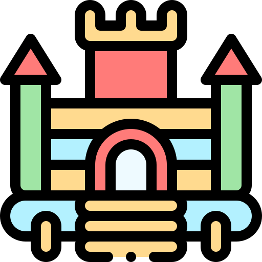 インフレータブル城 Detailed Rounded Lineal color icon