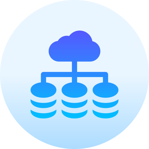 base de données cloud Basic Gradient Circular Icône