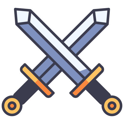 miecze krzyżowe MaxIcons Lineal color ikona