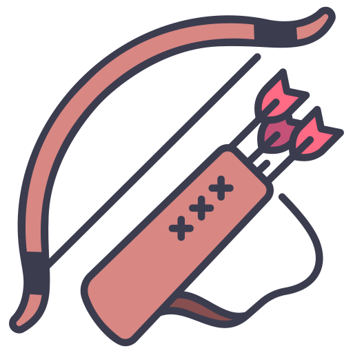 弓と矢 MaxIcons Lineal color icon