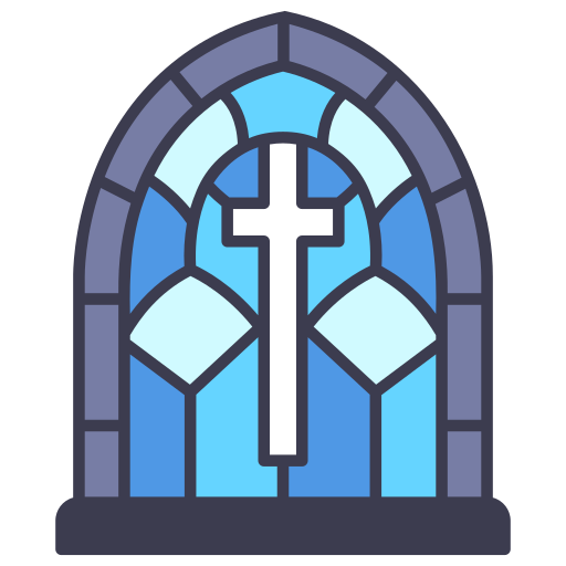 Stained glass window MaxIcons Lineal color icon