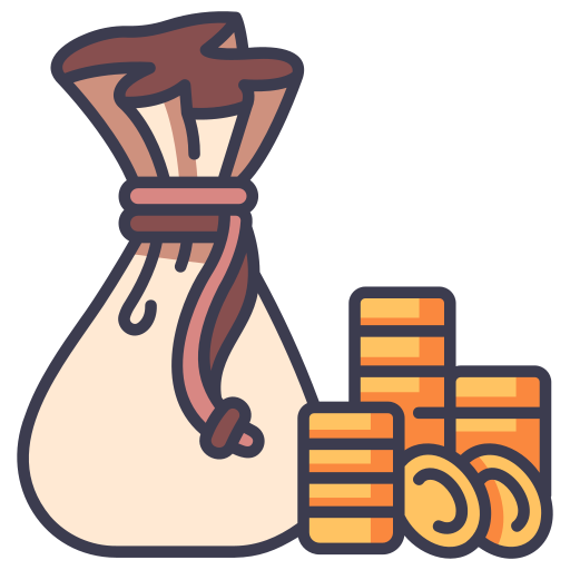 Money bag MaxIcons Lineal color icon