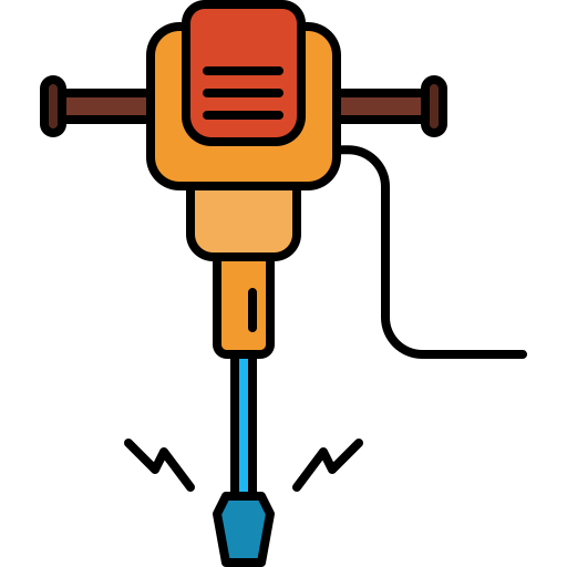 martillo neumático Generic Outline Color icono