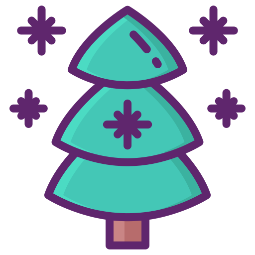 kerstboom Flaticons Lineal Color icoon