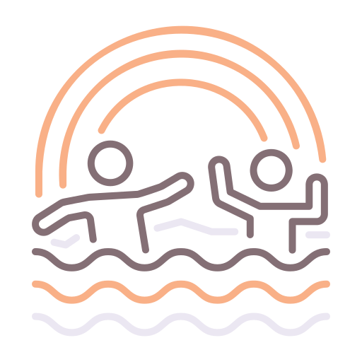 nadando Flaticons Lineal Color icono