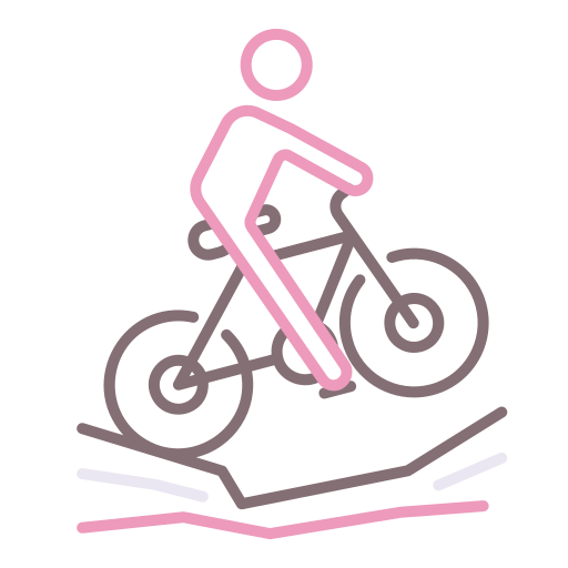 bicicleta de montaña Flaticons Lineal Color icono