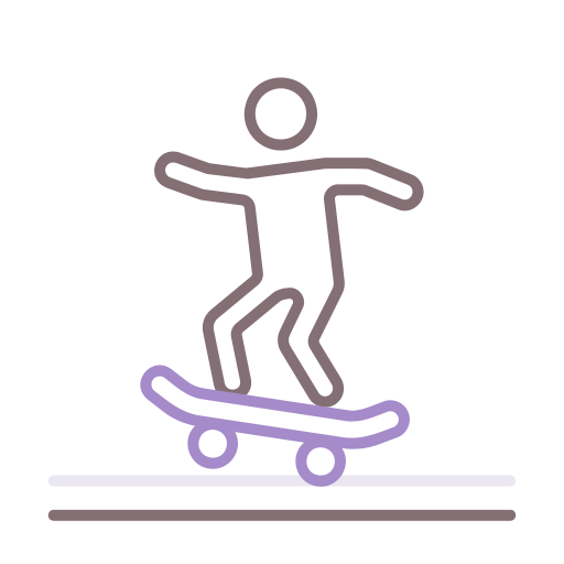 Скейтборд Flaticons Lineal Color иконка