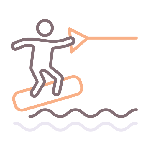 wakeboarding Flaticons Lineal Color ikona