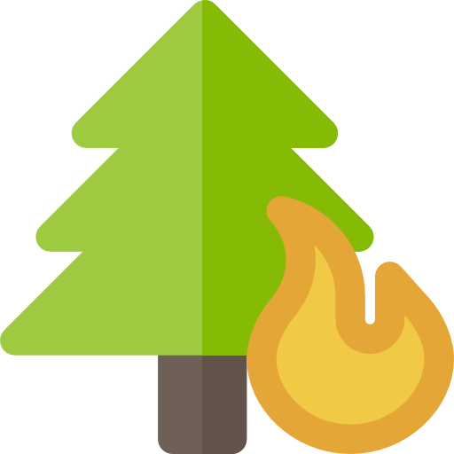 pożar lasu Basic Rounded Flat ikona