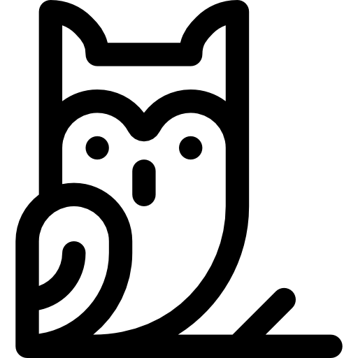 búho Basic Rounded Lineal icono