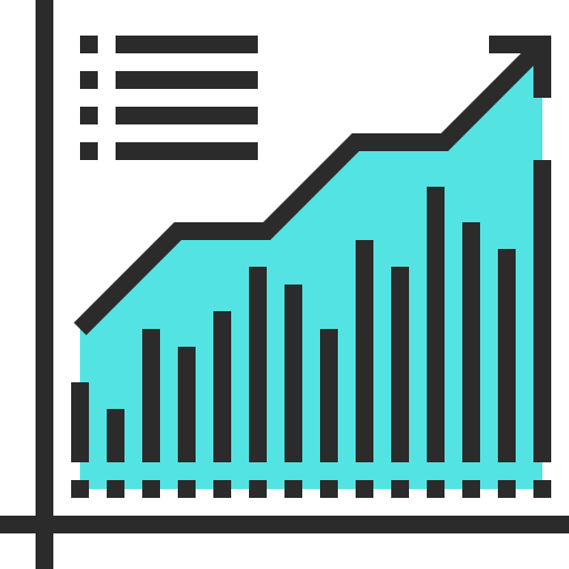 Line chart Maxim Flat Two Tone Linear colors icon