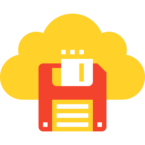 Cloud computing Maxim Basinski Premium Yellow and Red icon
