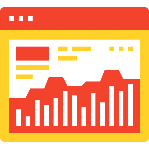 Analytics Maxim Basinski Premium Yellow and Red icon