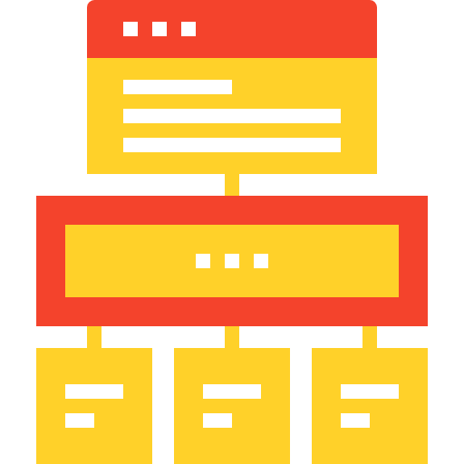 Hierarchical structure Maxim Basinski Premium Yellow and Red icon