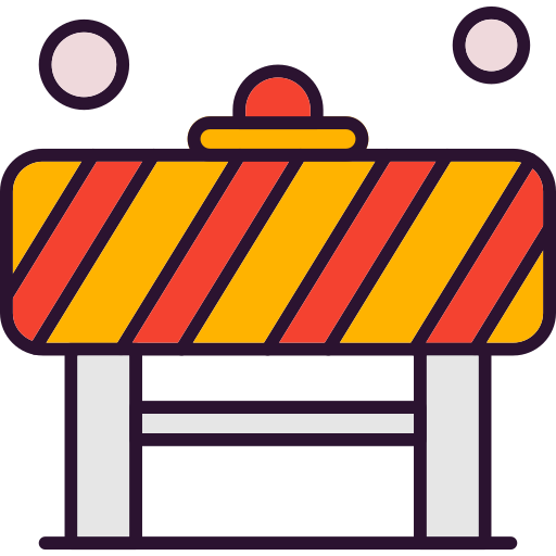 barrera de tráfico Generic Outline Color icono
