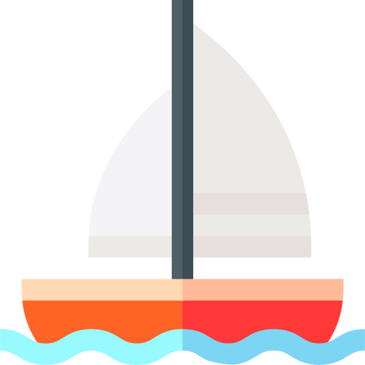 bateau à voile Basic Straight Flat Icône