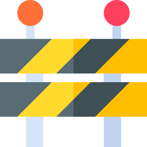 barrera vial Basic Straight Flat icono