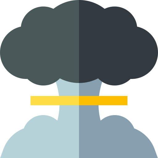 nucleaire explosie Basic Straight Flat icoon