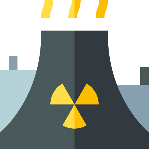 planta nuclear Basic Straight Flat icono