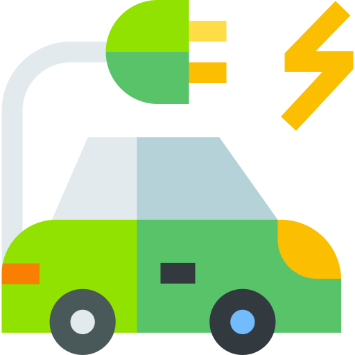 Electric car Basic Straight Flat icon
