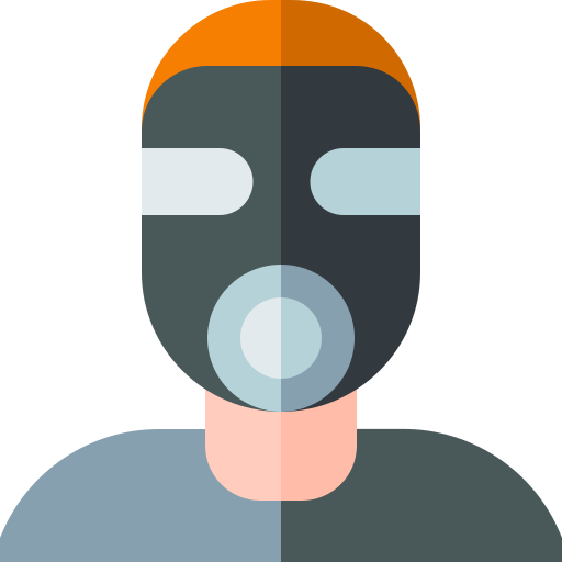 Gas mask Basic Straight Flat icon