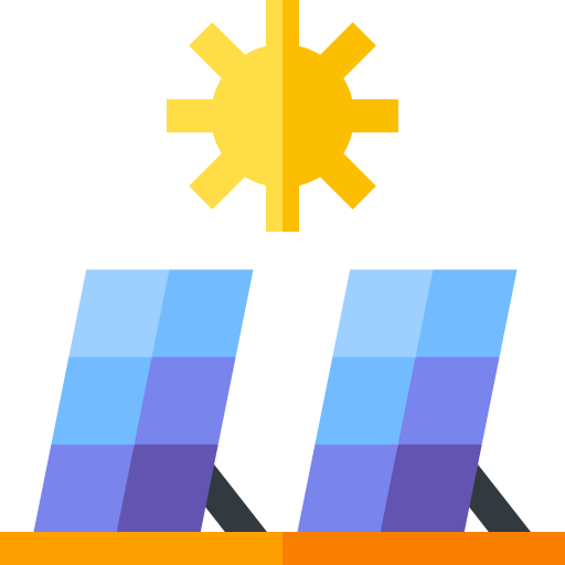 Solar panel Basic Straight Flat icon