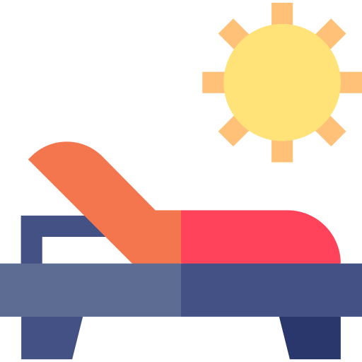 Sunbed Basic Straight Flat icon