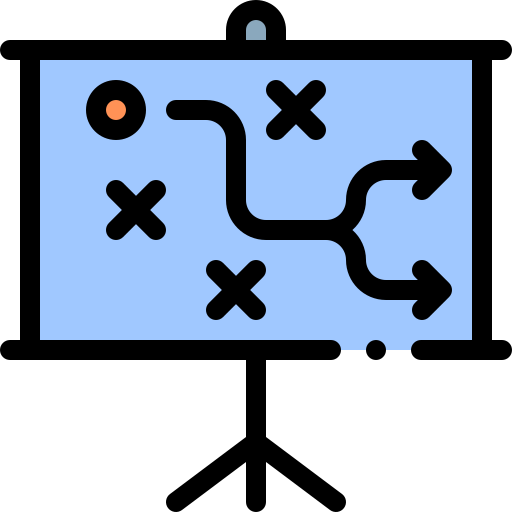 전략 Detailed Rounded Lineal color icon
