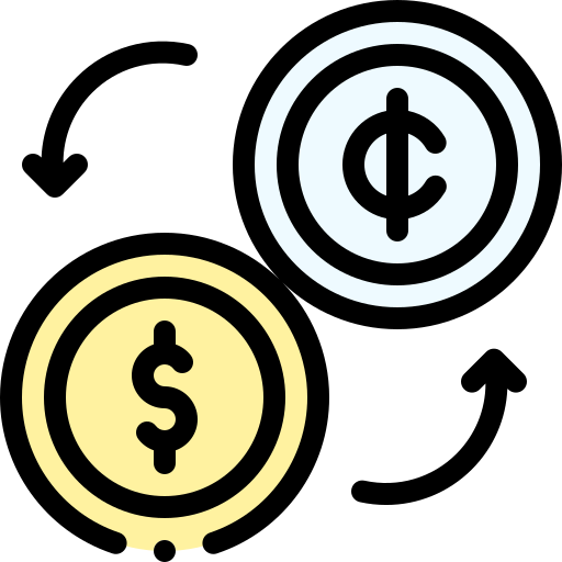 Currency exchange Detailed Rounded Lineal color icon