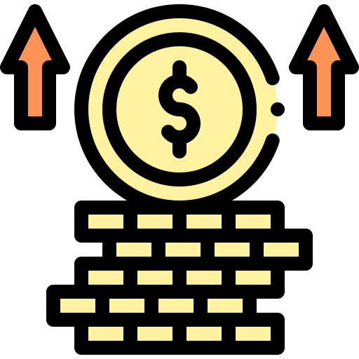 wzrost pieniędzy Detailed Rounded Lineal color ikona
