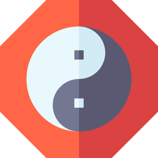 yin yang Basic Straight Flat icoon