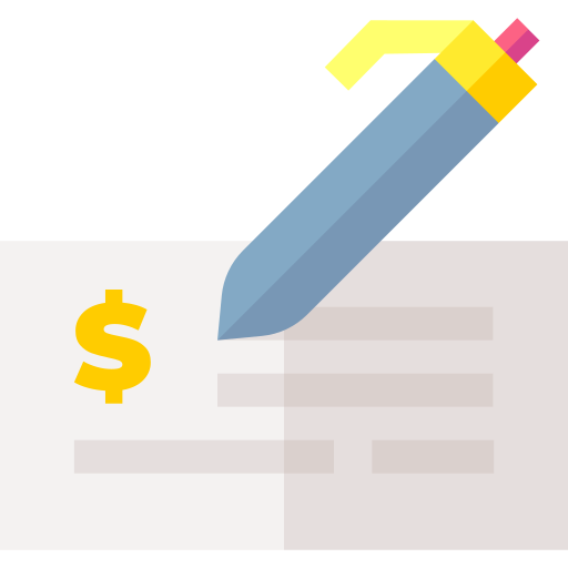 bankcheque Basic Straight Flat icoon