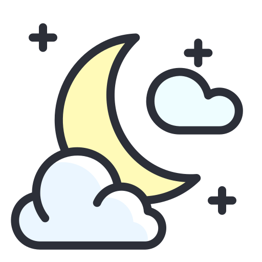 noche nublada Generic Outline Color icono